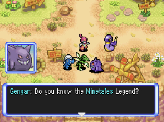 Gengar saying: "Do you know the Ninetales legend?"